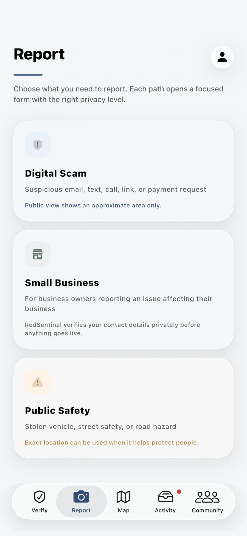 Red Sentinel Report — digital scams, public safety, small business, stolen vehicles